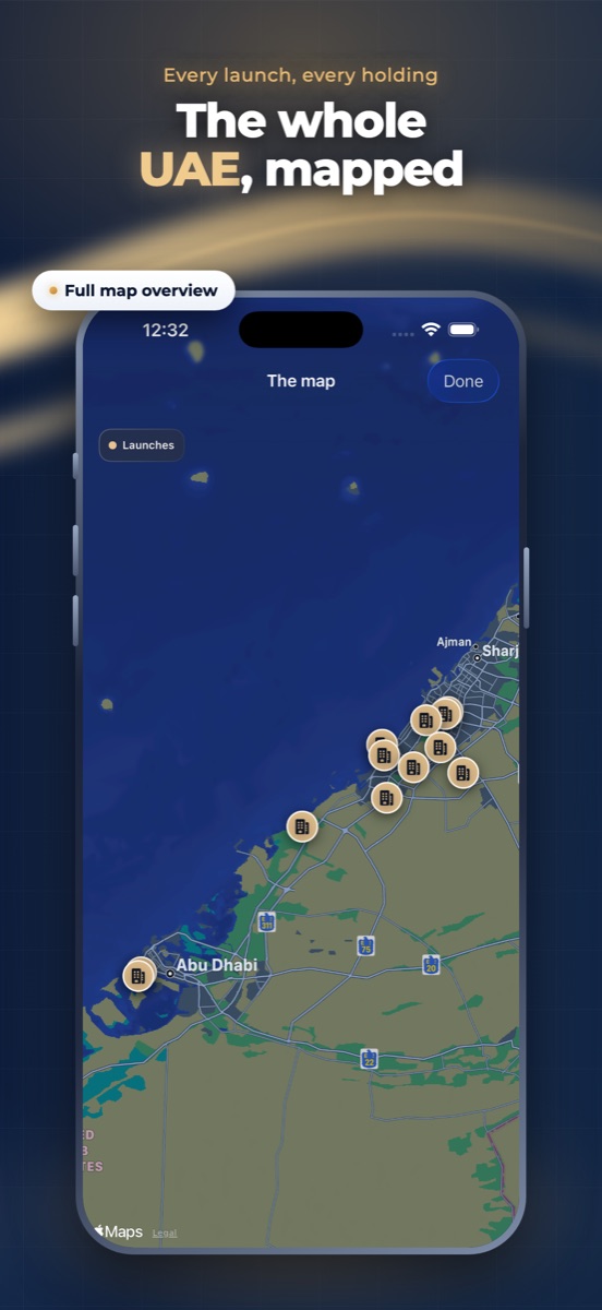 The UAE launch map